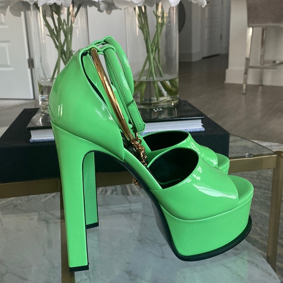 Versace | Shoes | Versace Neon Green Platform Heels | Poshmark